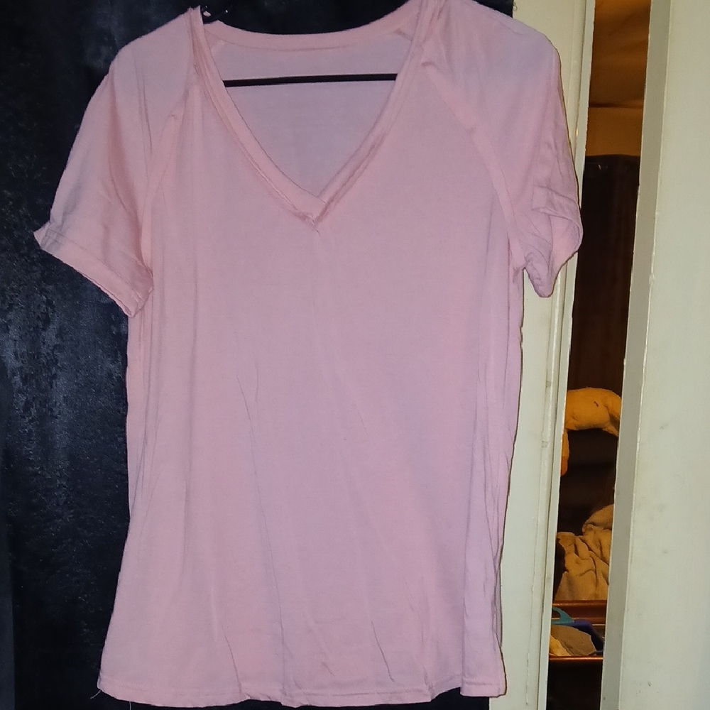 Soft Pink V-Neck Women's Tee